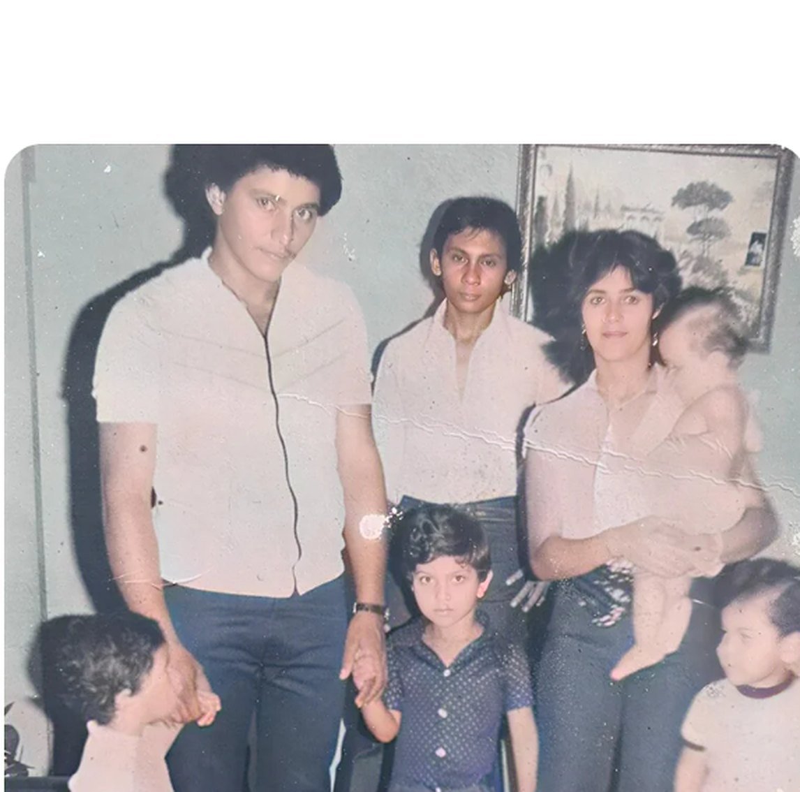 Welington Braga ainda menino, ao lado da família