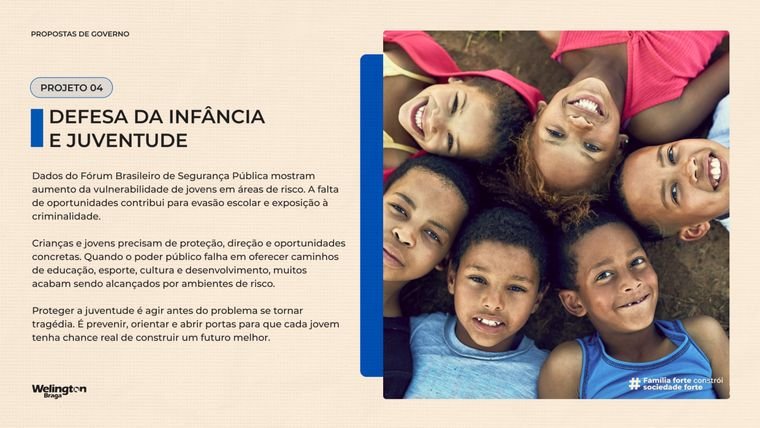 Página do projeto de defesa da infância e juventude